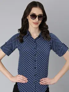 SHOWOFF Slim Fit Polka Dot Printed Casual Shirt