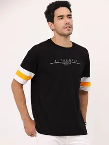 Leotude Typography Printed Drop Shoulder Sleeves T-shirt