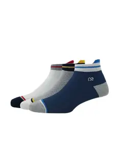 Peter England Men Pack of 3 Ankle-Length Patterned Cotton Socks