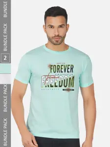 CHOZI Pack Of 2 Printed Cotton T-shirt