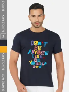 CHOZI Pack Of 2 Printed Cotton T-shirt