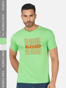 CHOZI Pack of 2 Printed Cotton T-shirt