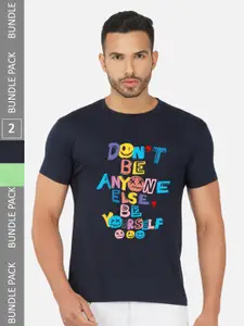 CHOZI Pack Of 2 Printed Cotton T-shirt