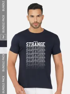 CHOZI Pack Of 2 Printed Cotton T-shirt