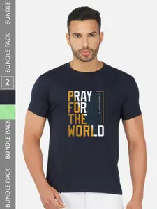 CHOZI Pack Of 2 Printed Cotton T-shirt