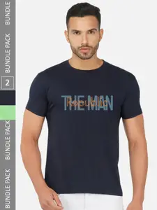 CHOZI Pack Of 2 Printed Cotton T-shirt