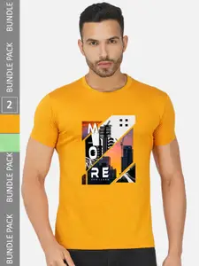 CHOZI Pack of 2 Graphic Printed Cotton T-shirt