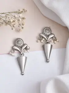 DASTOOR Silver-Plated Oxodise Contemporary Drop Earrings