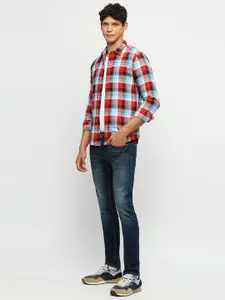 Pepe Jeans Checked Spread Collar Cotton Casual Shirt
