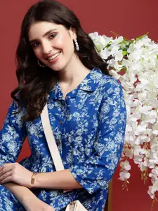 Anouk Floral Print Fit & Flare Midi Dress