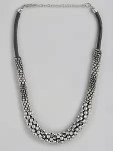 RICHEERA Silver-Plated Beaded Statement Necklace