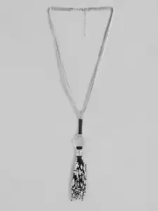 RICHEERA Silver-Plated Beaded Tasselled Detail Necklace