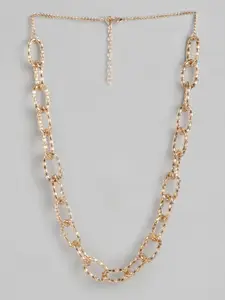 RICHEERA Rose Gold-Plated Linked-Chain Design Necklace