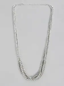 RICHEERA Silver-Plated Beaded Multi-Layered Statement Necklace