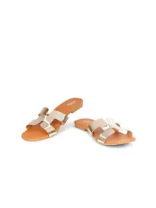 stylzrepublic Cut-Out Detail Open Toe Flats