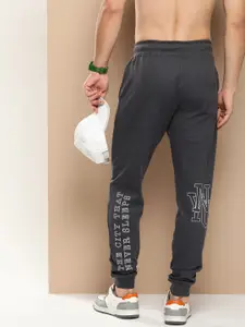 HERE&NOW Typography Printed Pure Cotton Joggers