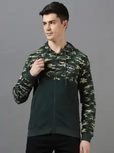 Urbano Fashion Cotton Camouflage Printed Hooded Neck Sweatshirt