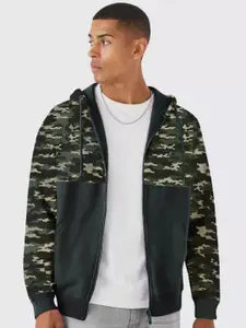 Urbano Fashion Cotton Camouflage Printed Hooded Neck Sweatshirt