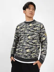 Urbano Fashion Cotton Camouflage Printed Round Neck Sweatshirt