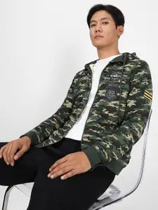 Urbano Fashion Cotton Camouflage Printed Hooded Neck Sweatshirt