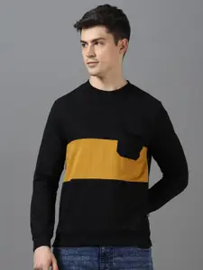 Urbano Fashion Colourblocked Round Neck Pullover Sweatshirt