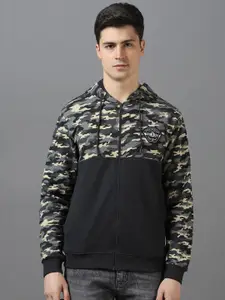 Urbano Fashion Men Camouflage Printed Hooded Sweatshirt