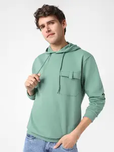 Urbano Fashion Men Solid Pockets Hooded Sweatshirt