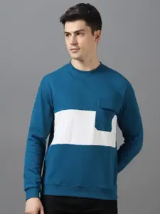 Urbano Fashion Colourblocked Round Neck Pullover Sweatshirt