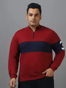 Urbano Plus Plus Size Colourblocked Cotton Sweatshirt