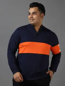 Urbano Plus Plus Size Colourblocked Cotton Sweatshirt