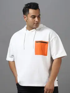 Urbano Plus Size Cotton Solid Hooded Neck Sweatshirt