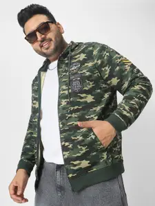 Urbano Plus Men Camouflage Print Hooded Sweatshirt