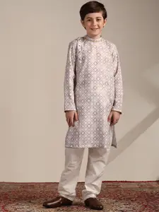 Manyavar Boys Geometric Printed Regular Kurta With Pyjamas
