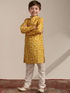 Manyavar Boys Geometric Printed Regular Kurta With Pyjamas