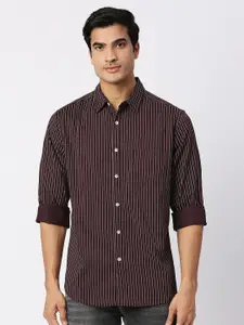 VALEN CLUB Striped Slim Fit Cotton Casual Shirt