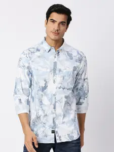 VALEN CLUB Abstract Printed Slim Fit Opaque Casual Shirt