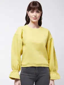 Modeve Round Neck Puff Sleeves Pullover