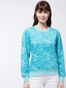 Modeve Animal Printed Ribbed Sweatshirt
