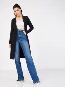 SASSAFRAS Ribbed Knitted Open Front Shrug