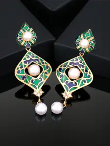 Estele Gold-Plated Geometric Drop Earrings