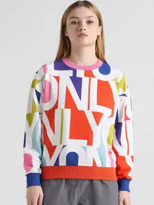 ONLY Onlpalace Luna Graphic Printed Pullover Sweatshirt
