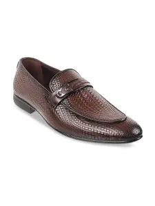 Metro Men Textured Leather Formal Monk Shoes