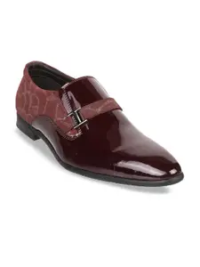 J.FONTINI Men Leather Formal Monk Shoes