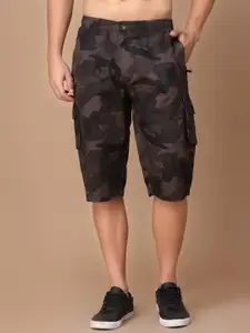 SAPPER Men Mid-Rise Camouflage Printed Casual Cotton Cargo Shorts