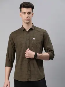 Majestic Man Men Comfort Slim Fit Opaque Checked Pure Cotton Casual Shirt