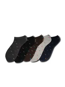 Cotstyle Men Pack Of 5 Patterned Pure Cotton Ankle Length Socks