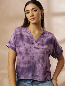 all about you Tie And Dye Extended Sleeves Cotton Top