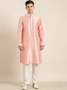 TheEthnic.Co Mandarin Collar Long Sleeves Thread Work Straight Kurta