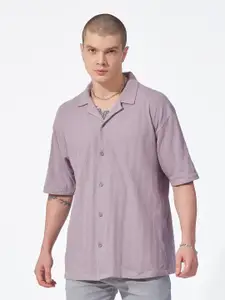 Maniac Men Lavender Classic Opaque Casual Shirt