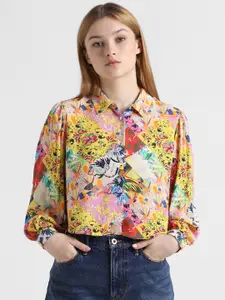 ONLY Onlvision LS Floral Printed Spread Collar Casual Shirt